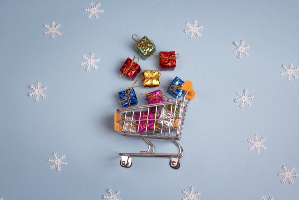 shopping presents gifts snow flakes christmas shopping shopping cart POS